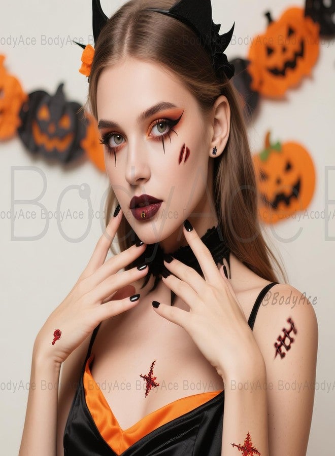 BodyAce Halloween Lip Rings 16G Flat Back Earrings Pumpkin Helix Cartilage Earring Black Skull Tragus Piercing Ghost Lip Studs halloween Labret Jewelry [BL:6mm;Black] - Image 5